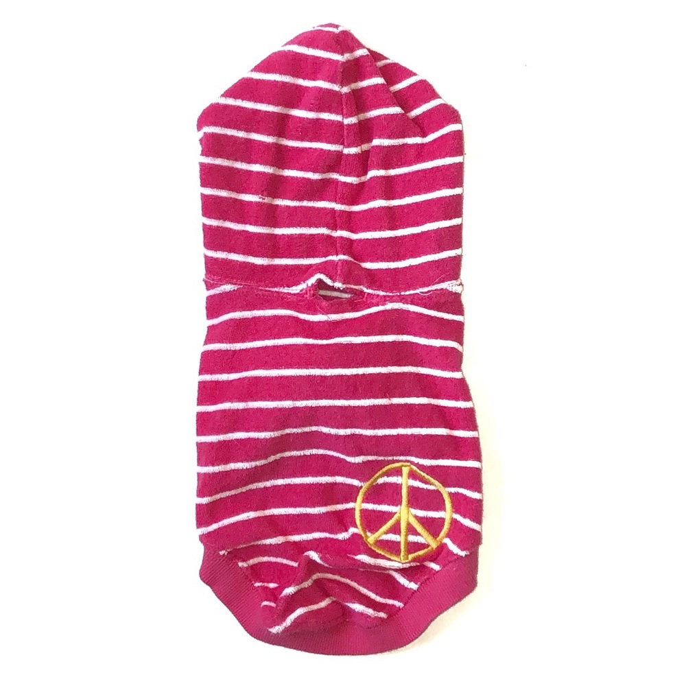 Dog Hoodie 3 for 15 SALE CLEARANCE Pink Striped Terry T-Shirt XS-S
